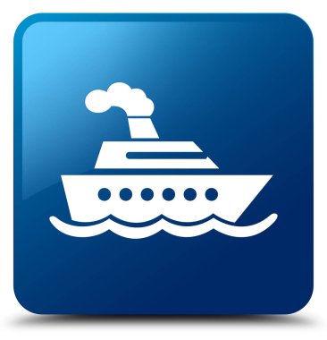 Cruise Gemi simgesi mavi kare düğme