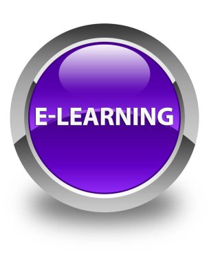 E-öğrenme parlak mor yuvarlak düğmesi