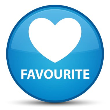 Favori (kalp simgesi) özel mavi mavi yuvarlak düğmesi
