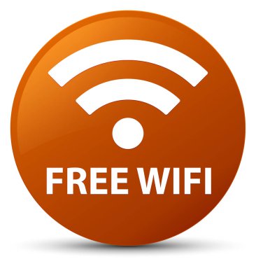 Ücretsiz Wi-Fi kahverengi yuvarlak düğmesi