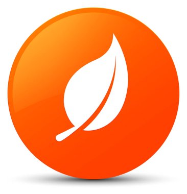 Yaprak simgesi turuncu yuvarlak düğmesi