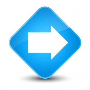 İleri ok simgesi zarif camgöbeği mavi elmas düğmesini