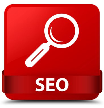 SEO kırmızı kare düğmesini kırmızı kurdele orta