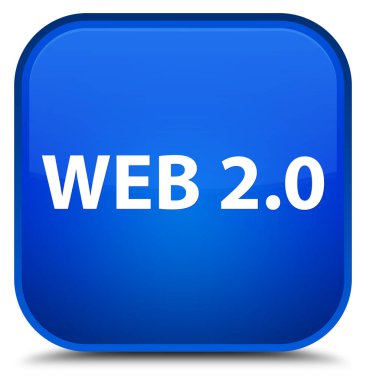Web 2.0 özel mavi kare düğme