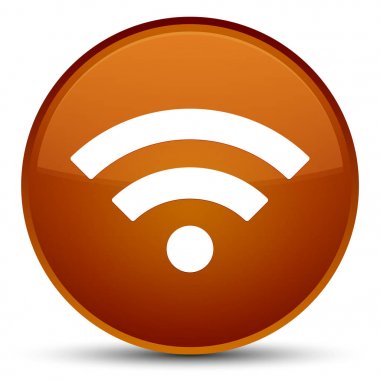 WiFi kutsal kişilerin resmi özel kahverengi yuvarlak düğme