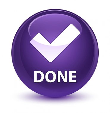 (Simge doğrulama) cam gibi mor yuvarlak düğmesi