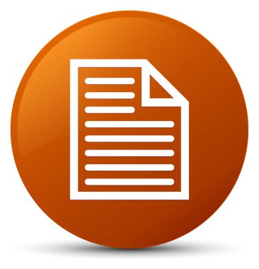 Belge sayfa simgesi kahverengi yuvarlak düğmesi