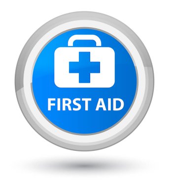 İlk yardım ana camgöbeği mavi yuvarlak düğmesi