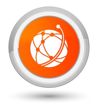 Küresel ağ simgesini Başbakan turuncu yuvarlak düğmesine