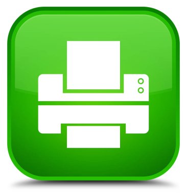 Yazıcı simgesi özel yeşil kare düğme