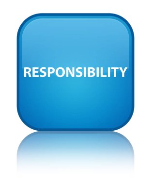 Sorumluluk özel camgöbeği mavi kare düğme