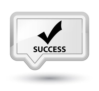 Başarı (simge doğrulama) baş beyaz bayrak düğmesini