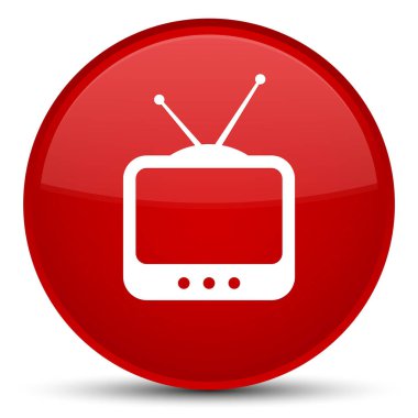 TV simgesi özel kırmızı yuvarlak düğmesine