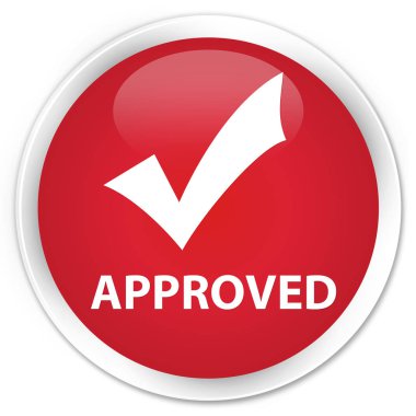 Onaylı (simge doğrulama) sigorta primi kırmızı yuvarlak düğmesi