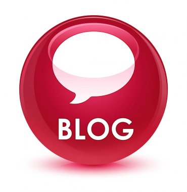 Blog (görüşme simgesi) cam gibi pembe yuvarlak düğmesi