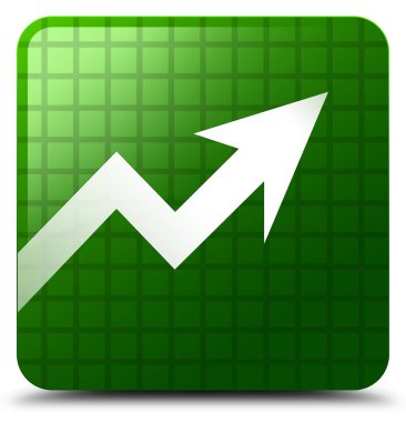 İş grafik simge yeşil kare düğme