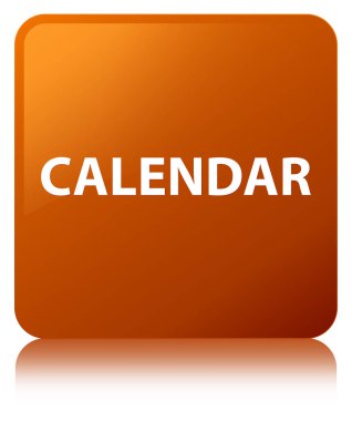 Takvim kahverengi kare düğme