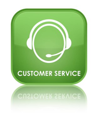 Müşteri hizmeti (müşteri bakım simgesi) özel yumuşak yeşil kare 