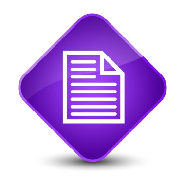 Belge sayfa simgesi zarif mor elmas düğmesi