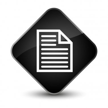 Belge sayfa simgesi zarif siyah elmas düğmesi