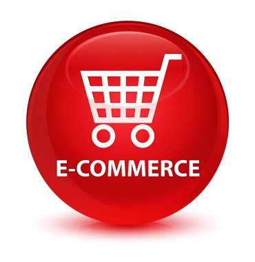 E-ticaret camsı kırmızı yuvarlak düğmesi