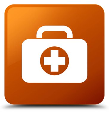 İlk yardım çantasında kutsal kişilerin resmi kahverengi kare düğme