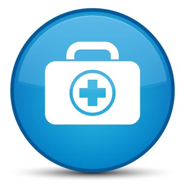 İlk yardım kiti simgesini özel mavi mavi yuvarlak düğmesi