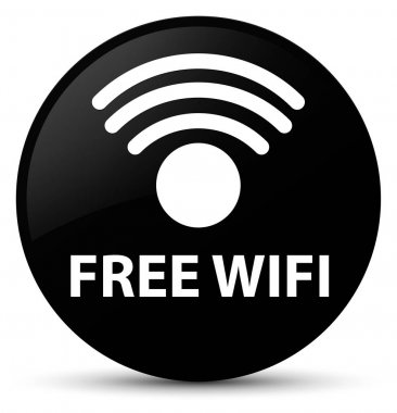 Ücretsiz Wi-Fi siyah yuvarlak düğmesi