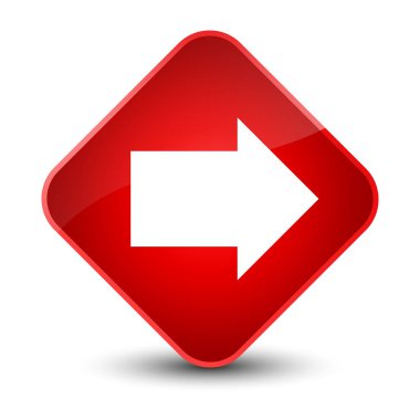 İleri ok simgesi zarif kırmızı elmas düğmesini