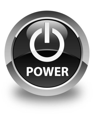 Güç parlak siyah yuvarlak düğme