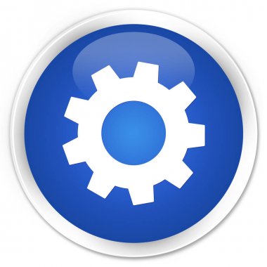 İşlem simgesi sigorta primi mavi yuvarlak düğmesi