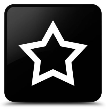 Yıldız simgesi siyah kare düğme