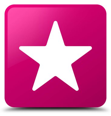Yıldız simgesi pembe kare düğme