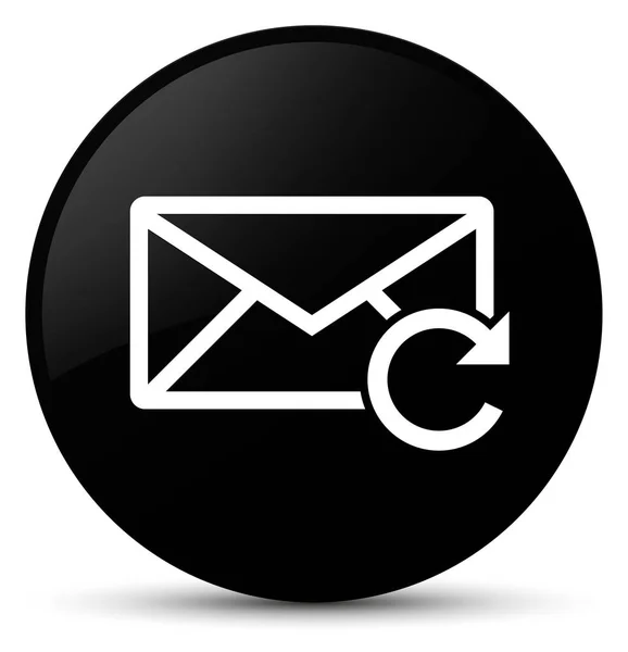 Rafraîchir icône email bouton rond noir — Photo