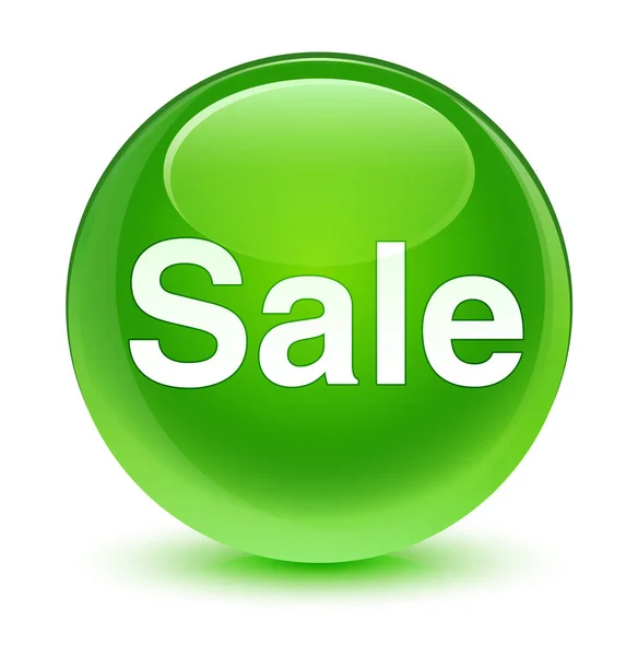 Försäljning glasartade gröna runda knappen — Stockfoto