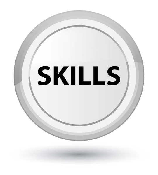 Skills prime white round button — Stock Photo, Image