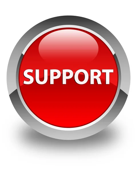 Support glossy red round button — Stock Photo, Image