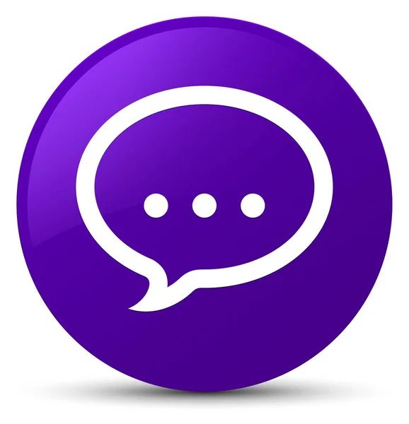 Beszélgetés ikon lila kerek gomb — Stock Fotó