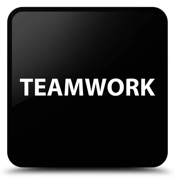 Teamwork zwarte vierkante knop — Stockfoto