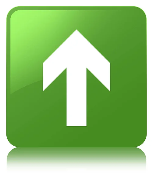 업로드 화살표 아이콘 부드러운 녹색 사각형 버튼 — 스톡 사진