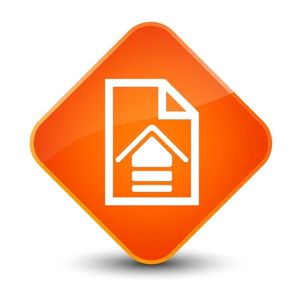 Elegante oranje diamant knoop van het pictogram van document uploaden — Stockfoto