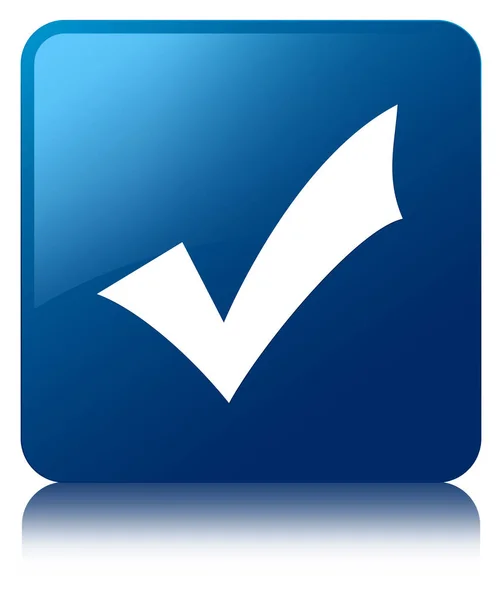 Validatie pictogram blauwe vierkante knop — Stockfoto