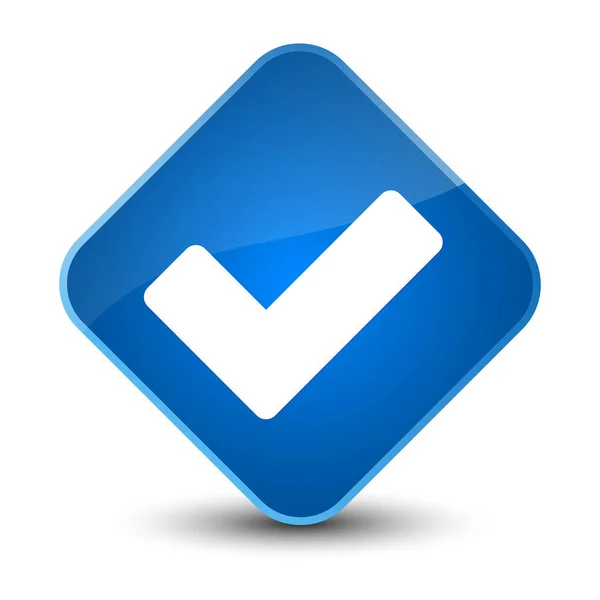 Validate icon elegant blue diamond button — Stock Photo, Image