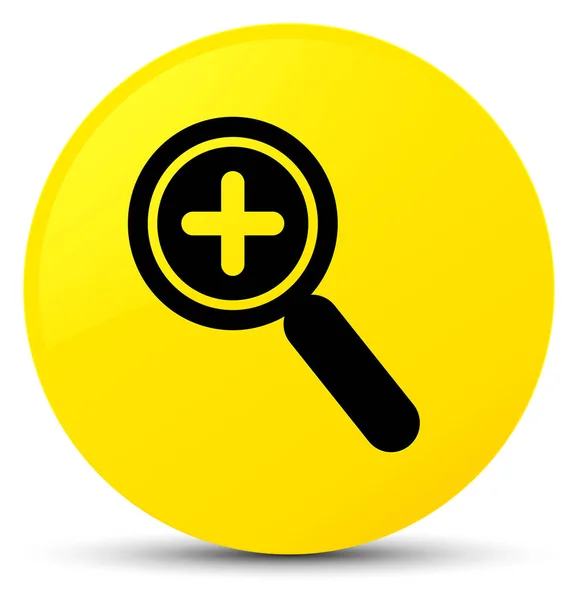 Zoom in icon yellow round button — Stock Photo, Image