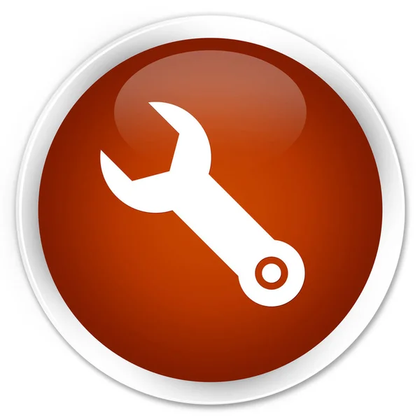 Wrench icon premium brown round button — Stock Photo, Image