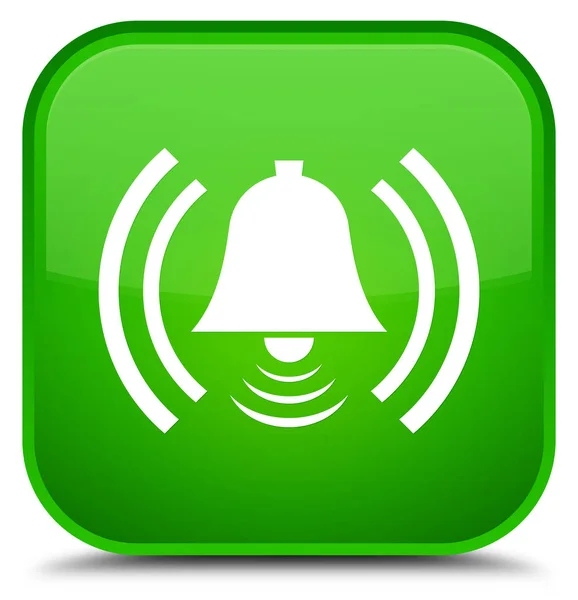 Alarm icon special green square button — Stock Photo, Image