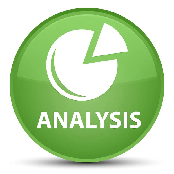 Analizy (ikonę wykresu) specjalny miękki zielony okrągły przycisk — Zdjęcie stockowe