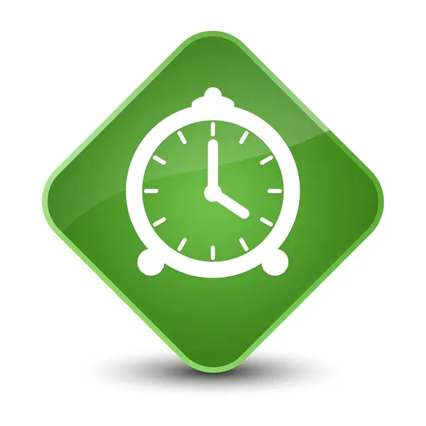 Reloj despertador icono elegante botón de diamante verde suave — Foto de Stock