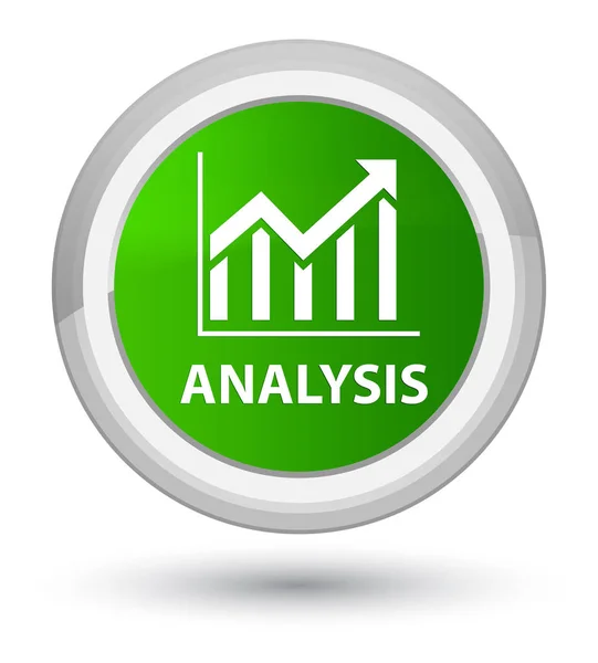 分析 (统计图标) 主要绿色圆按钮 — 图库照片