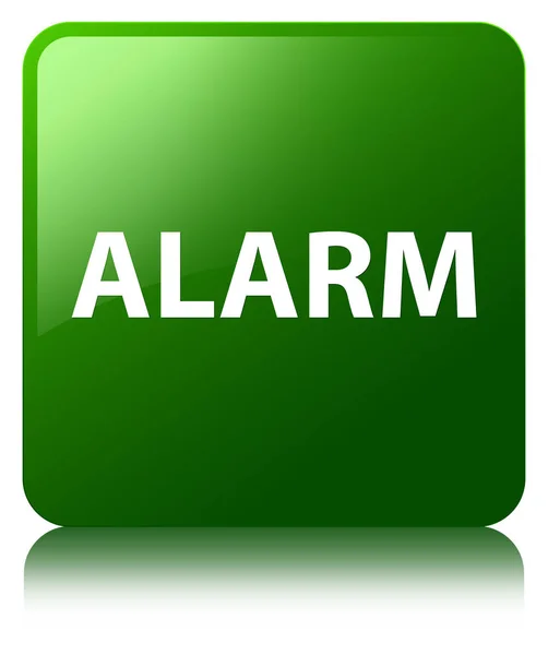 Alarme botão quadrado verde — Fotografia de Stock